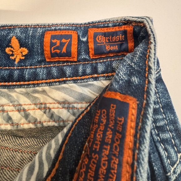 Rock Revival Chrissie Bootcut Jeans Womens 27 Y2K Embellished Bling - Picture 8 of 10